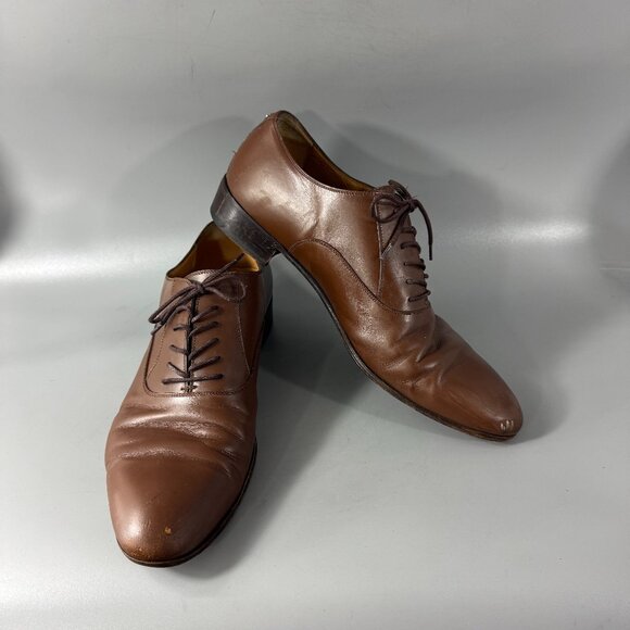 Authentic Gucci Men's Brown Leather Formal Oxford, Size 10 - Picture 1 of 15